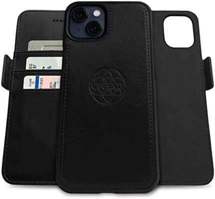 iPhone 13 Portemonnaie / boîtier de choc 2 en 1 et ensemble en cuir végétalien amovible, compatible MagSafe, protégé par RFID