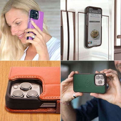 iPhone 13 Portemonnaie / boîtier de choc 2 en 1 et ensemble en cuir végétalien amovible, compatible MagSafe, protégé par RFID