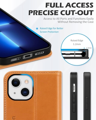 Boîtier pliable pour portefeuille en cuir, joint magnétique, détenteur de fente pour carte RFID, entièrement protégé, compatible avec l'iPhone 13