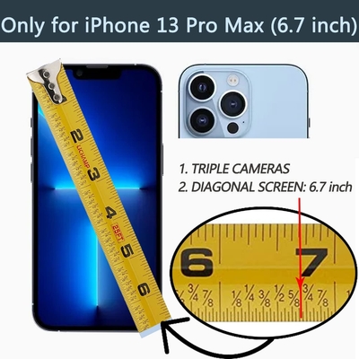 Détenteur de carte avec iPhone 13 Pro Max, détenteur d'anneau rotatif à 360°, porte-cartes en cuir, couvercle antichoc RFID,