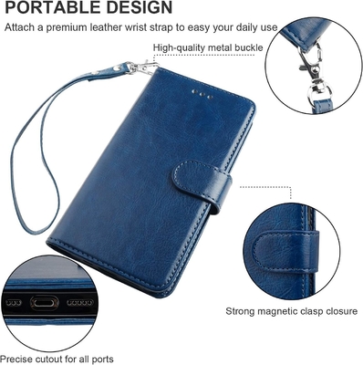 Compatible avec le portefeuille iPhone 12/Pro avec support de carte en cuir PU support de poignet à l'épreuve des chocs boucle de pinceau de 6,1 pouces