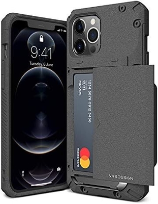 Pour iPhone 12 Pro Max avec [4 cartes]Portefeuille de carte de crédit solide premium pour iPhone 12 Pro Max 6,7 pouces