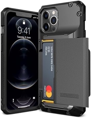Pour iPhone 12 Pro Max avec [4 cartes]Portefeuille de carte de crédit solide premium pour iPhone 12 Pro Max 6,7 pouces