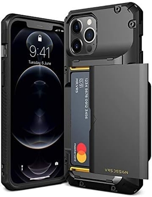 Pour iPhone 12 Pro Max avec [4 cartes]Portefeuille de carte de crédit solide premium pour iPhone 12 Pro Max 6,7 pouces