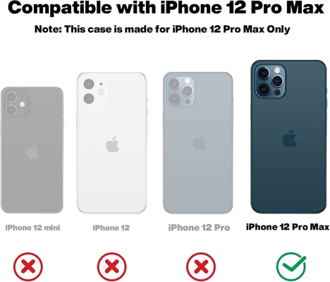 Casque iPhone 12 Pro Max, protection de qualité militaire, silicone antichoc, antiempreintes digitales et antidérapant, casque téléphonique