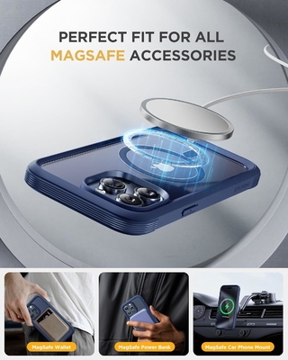 Magnétique pour iPhone 12 Pro Max Casse entièrement intégré Protecteur d'écran en verre &amp; Protecteur de caméra
