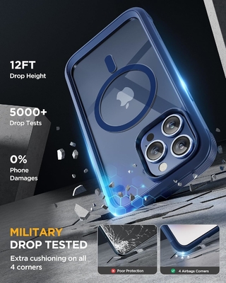 Magnétique pour iPhone 12 Pro Max Casse entièrement intégré Protecteur d'écran en verre &amp; Protecteur de caméra