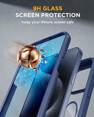 Magnétique pour iPhone 12 Pro Max Casse entièrement intégré Protecteur d'écran en verre &amp; Protecteur de caméra
