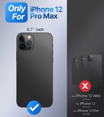 Écrans pour iPhone 12 Pro Max étui avec support, étui téléphonique dégagé avec double porte-anneau [réglable et pliable]