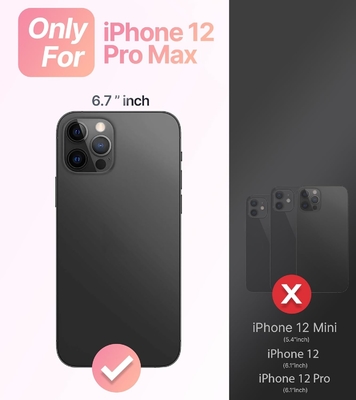 Étui pour iPhone 12 Pro Max Anneau, fleur peinte à l'huile Fleur rétro colorée, cadre ondulé mignon Étui pour téléphone pour femme