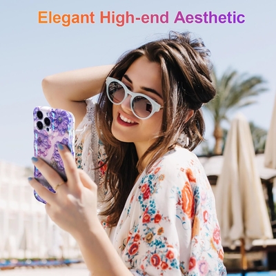 iPhone 12 Pro Max, imprimé à l'huile rétro coloré, modèle laser brillant, bord ondulé et bouclé, étagère de téléphone exquise