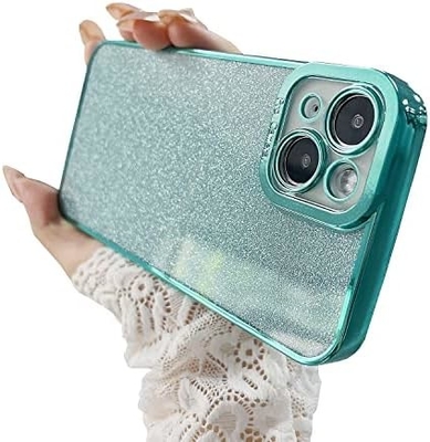 iPhone 12 Pro Max conception de boîtier transparent, intégré dans le luxe papier brillant de paillettes, pop et beau