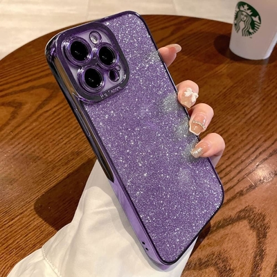 iPhone 12 Pro Max conception de boîtier transparent, intégré dans le luxe papier brillant de paillettes, pop et beau