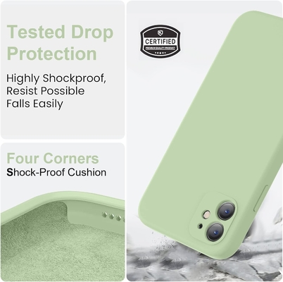 Compatible avec le boîtier de l'iPhone 11, silicone liquide amélioré avec des bords carrés et une douce doublure en microfibre.