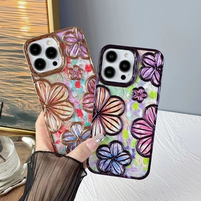 iPhone 12 Pro Max étui de 6,7 pouces, étui de téléphone en fleurs 3D clair pour femmes filles de luxe revêtement d'étui floral couverture esthétique