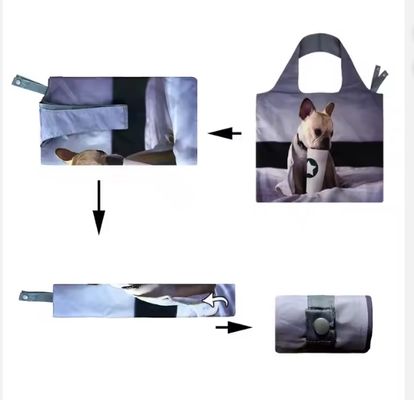 Sacs fourre-tout réutilisables pour courses, grands et durables, en polyester recyclé RPET en gros
