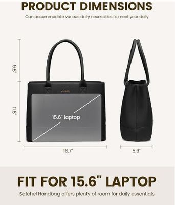 Sac pour ordinateur portable pour femmes, fourre-tout de travail pour ordinateur, sac à main d'affaires, porte-documents de bureau pour cadeau, voyage, enseignant