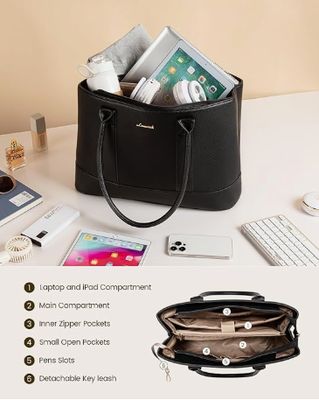 Sac pour ordinateur portable pour femmes, fourre-tout de travail pour ordinateur, sac à main d'affaires, porte-documents de bureau pour cadeau, voyage, enseignant