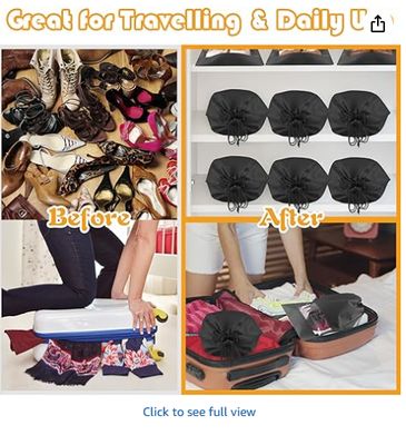 Sacs à chaussures de voyage de grande taille - 5 pièces avec fenêtre transparente, corde à tirer non tissée, 12,6 "x 17,3" pour hommes femmes