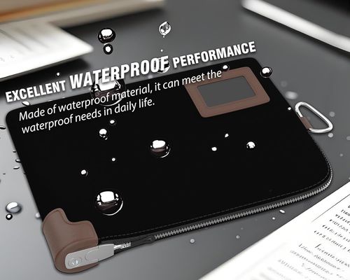 Sac à main, sac de notaire avec verrou, 2 clés, sac à documents imperméable à l'eau, sac à argent avec fermeture à glissière, 11,7 x 8,3 pouces, sacs de dépôt et portefeuille de voyage Protéger passeport, espèces, chèques, cartes de crédit