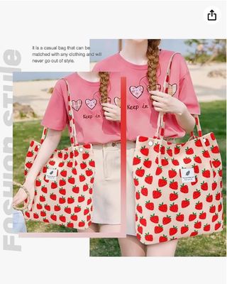 Tote femmes filles, grande capacité corduroy épaule à l'épicerie réutilisable sac avec intérieur