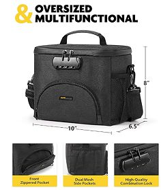 Sac à repas isolé avec verrouillage combiné - Durable, imperméable, sac frais doux avec épaule réglable pour hommes femmes