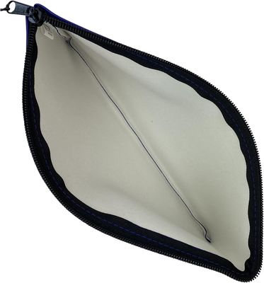 Sac à fermeture éclair pour dépôt de sécurité Blue Bank, extérieur en similicuir enduit de vinyle résistant à l'eau avec doublure intérieure douce. Pour le stockage d'espèces, de chèques, de pièces de monnaie et d'argent, et plus encore. 11x6 pouces