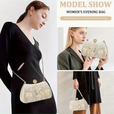 Red Evening Clutch Handbag No Pattern Style for Sophisticated Occasions