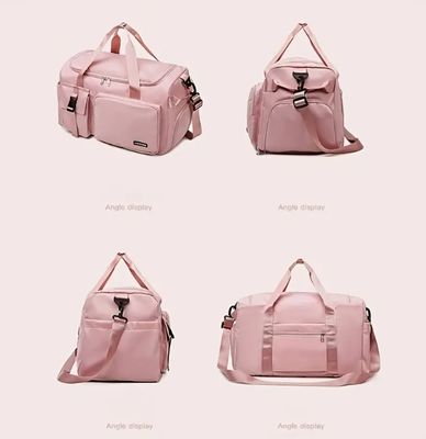 Versatile Women's Travel & Gym Bag - Chic Pink, Multi-Functional Organizer with Large Capacity, Adjustable Shoulder Strap, and Independent Shoe Compartment - Durable Polyester,, Zip Closure - Perfect
