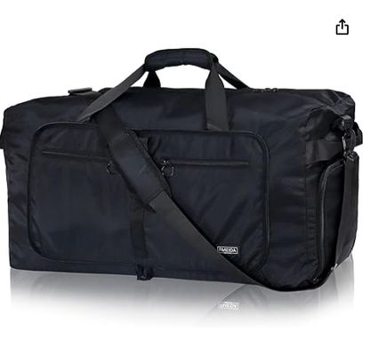Sac de voyage Fmeida 65L avec compartiment à chaussures, sacs de voyage pliables pour hommes et femmes, grand sac de voyage pliable résistant à l'eau et aux déchirures