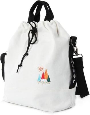 Sacs à main fourre-tout en toile pour femmes, sac de travail décontracté à bandoulière, sac à bandoulière avec broderie soleil