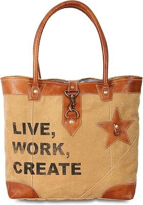 Sac à bandoulière en toile recyclée de grande taille pour femmes, sac fourre-tout bohème