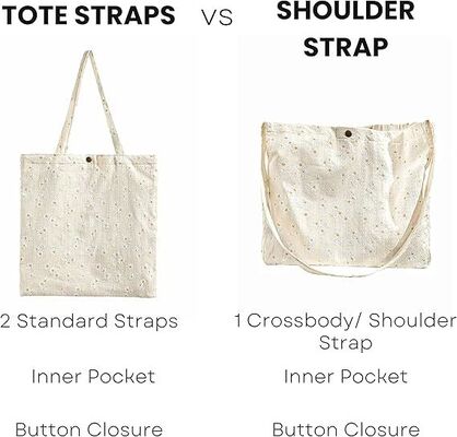 Sac fourre-tout brodé floral pour femmes avec poche, broderie de fleurs, sac à bandoulière, sac à main de plage mignon en toile