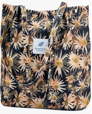 Sac à main en coton-tige Sac à main mignon pour femmes Sac à épaule avec poche intérieure pour le travail Plage Voyage et achats