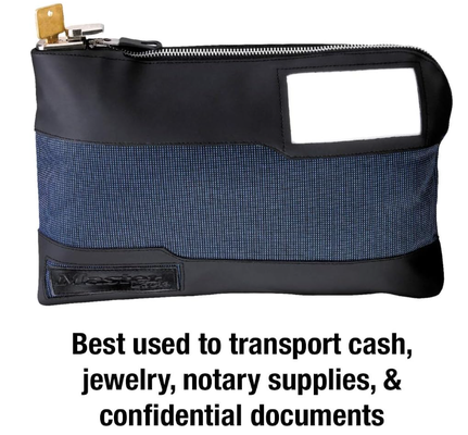 Master Lock 7120D Sac à billets avec serrure à clé et fermeture éclair pour espèces, 11-1/2 po. Longue pochette de voyage portable verrouillable pour protéger les passeports et les objets de valeur, bleu