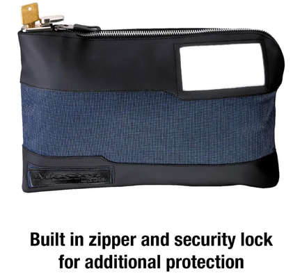 Master Lock 7120D Sac à billets avec serrure à clé et fermeture éclair pour espèces, 11-1/2 po. Longue pochette de voyage portable verrouillable pour protéger les passeports et les objets de valeur, bleu