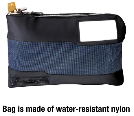 Master Lock 7120D Sac à billets avec serrure à clé et fermeture éclair pour espèces, 11-1/2 po. Longue pochette de voyage portable verrouillable pour protéger les passeports et les objets de valeur, bleu