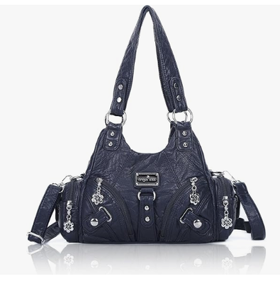 Sacs à main pour femmes Petits sacs d'épaule Hobo Vagen Sac à dos en cuir multi-poche avec fermeture à glissière