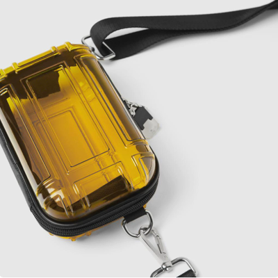 Mini sac de maquillage transparent de voyage, sac à bandoulière unique de 7 pouces, sac de voyage bandoulière, sac de rangement rigide en PC, petit sac carré d'aviation