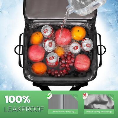 Sac glacière double étage - 60 canettes, isotherme, portable, souple, pour déjeuner, glacière extensible extra-large pour la plage, le pique-nique, le camping, le shopping