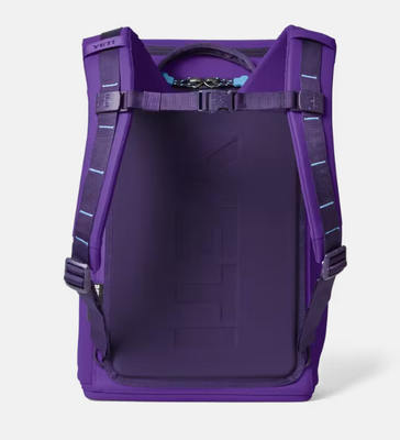 Sac à dos étanche avec système élastique avant stylé, deux poches pour bouteilles d'eau et poignées de transport équilibrées sur le dessus