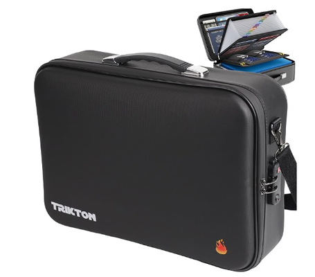 Boîte à documents résistante au feu et à l'eau de taille légale XXL avec verrouillage TSA - boîtier en coque dure (17 × 13 × 6 pouces) Organisateur de fichiers en boîtier dur pour documents importants, ordinateur portable, passeport, testaments et certificats
