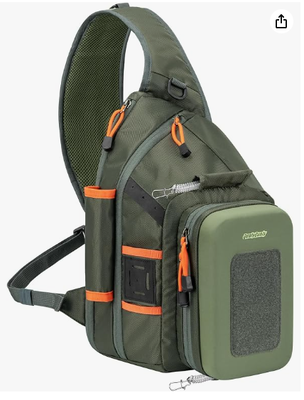 Un sac à dos de pêche avec poste de travail et support de filet.
