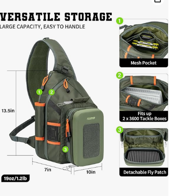 Un sac à dos de pêche avec poste de travail et support de filet.
