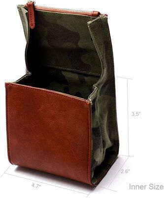 CANPIS boîtier pour appareil photo sans miroir, petit sac en cuir, sac à lentilles, sac de voyage pour la photographie, sac de rangement portable extérieur
