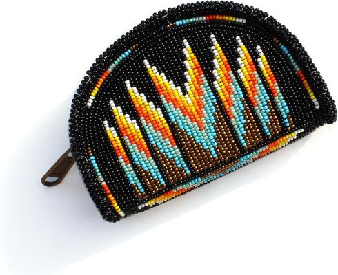 Petit sac à monnaie en perles OU léger, fait à la main et de taille réglementaire, avec fermeture éclair latérale sécurisée, parfait pour les événements de jour de match