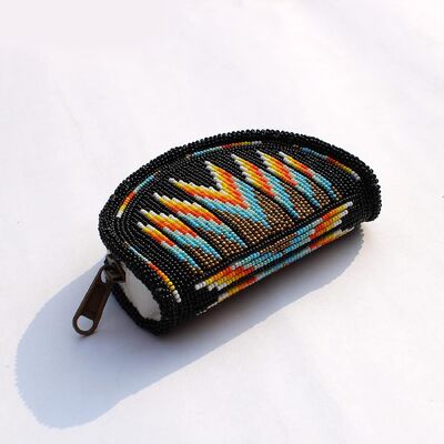 Petit sac à monnaie en perles OU léger, fait à la main et de taille réglementaire, avec fermeture éclair latérale sécurisée, parfait pour les événements de jour de match