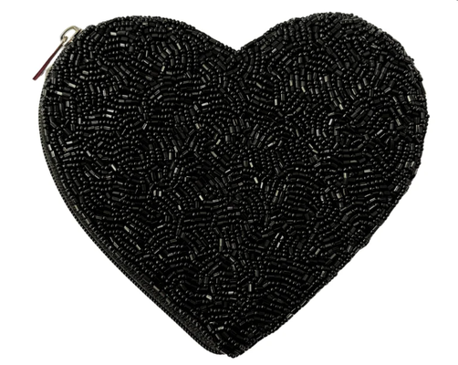 Handmade Beaded Coin Bag Compact Zipper Pouch Wallet Organizer for Coins Cash Cards and Makeup Essentials