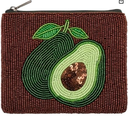 Porte-monnaie à perles avec fermeture éclair, motif cerise | Travail de perles fait main, organisateur compact, porte-espèces, rangement pour cartes, pochette à maquillage, accessoire cadeau, pour le quotidien