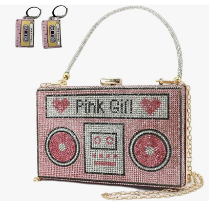 Perle et elle Diamant Femmes Sac à main de soirée Sac à main Minaudiere Sac d'embrayage,Passe de dollars en espèces Sac à main en cristal